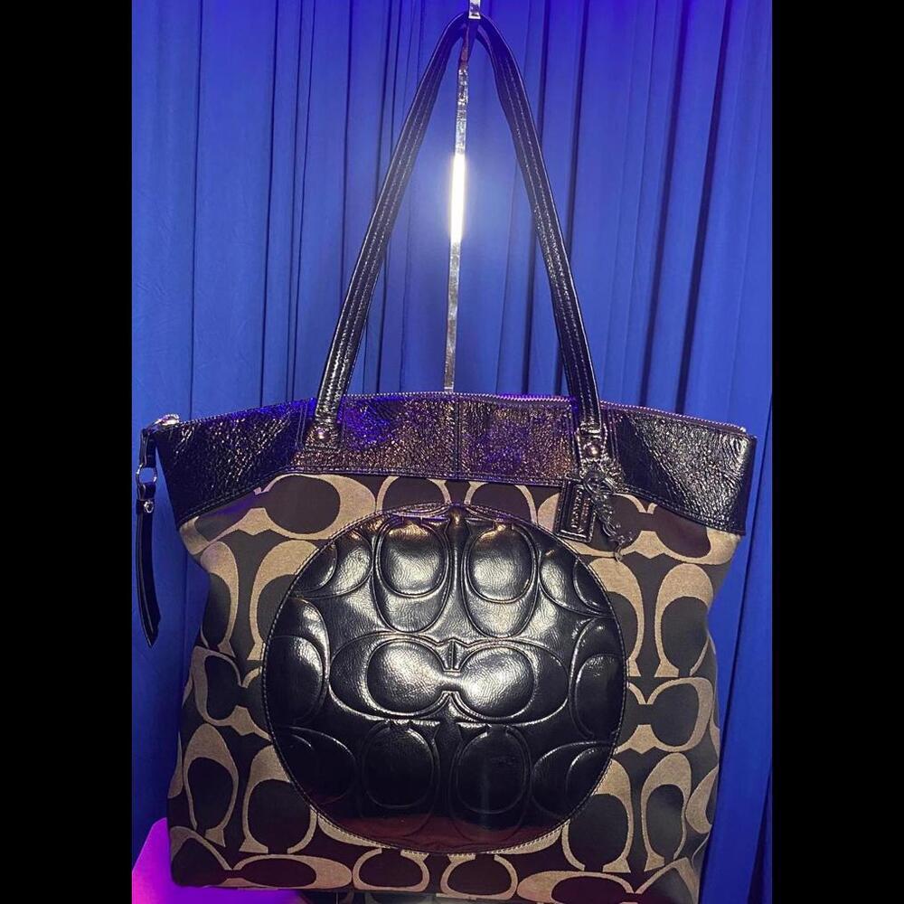 COACH Black & Gray Laura Tote Bag, EUC - Picture 16 of 16